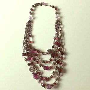Lia Sophia purple five strand necklace
